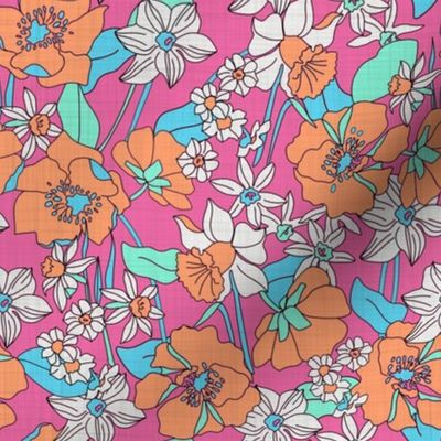 Retro Flowers in the Style of the 60s