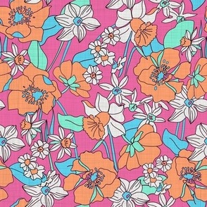 Retro Flowers in the Style of the 60s