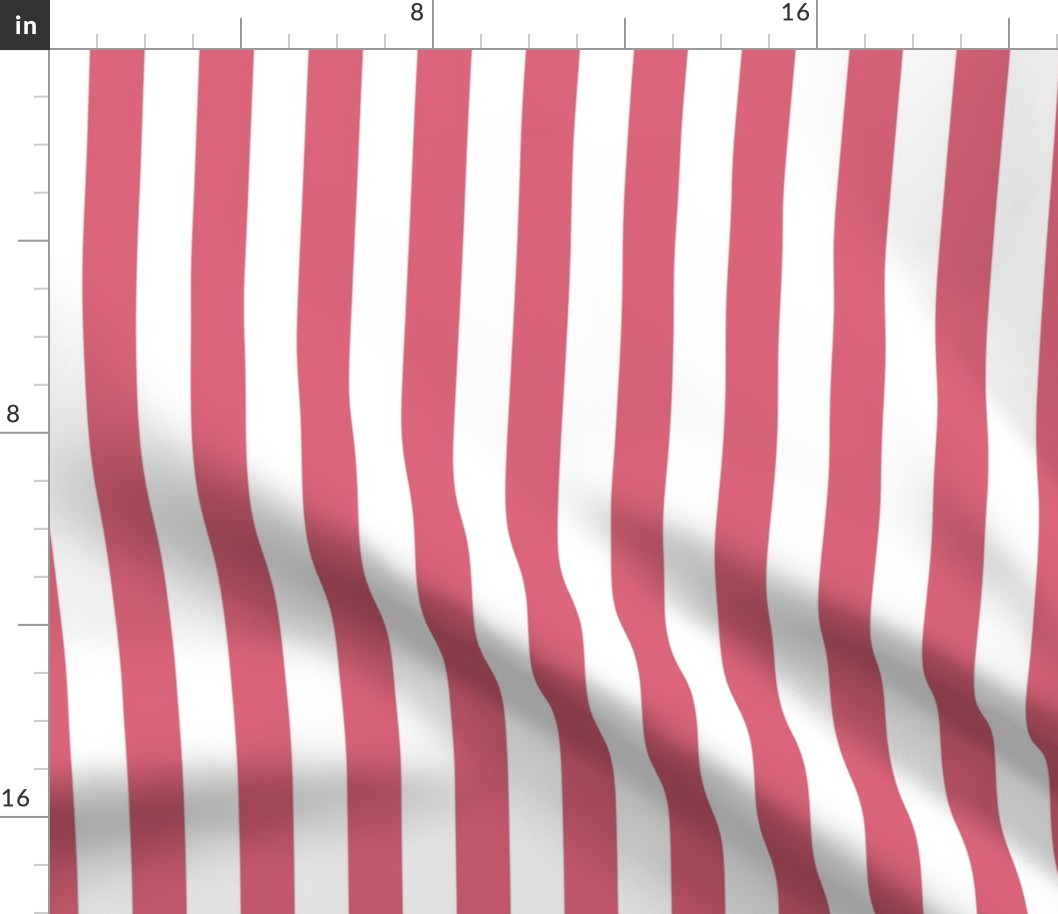 1 inch Nantucket Red and White Cabana Tent Stripes