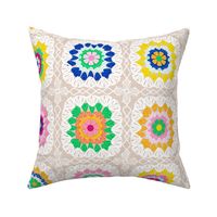 Colorful Granny Square Crochet Geometric