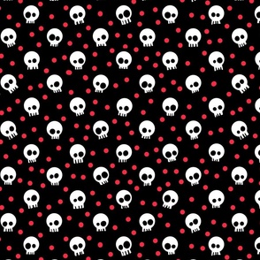 cute skulls with red polkadots 