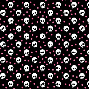 cute skulls with pink polkadots 