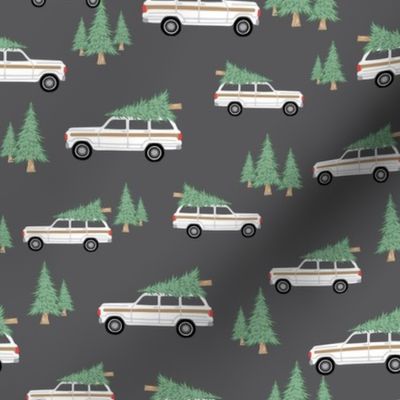 Holiday Trucks with Trees - Gray, Medium Scale