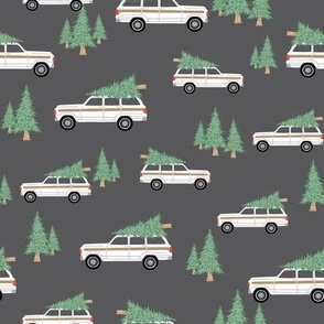 Holiday Trucks with Trees - Gray, Medium Scale