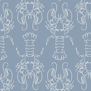 Medium Blue and White Lobsters outline | Modern Maine | Coastal Grandma