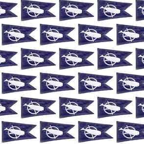 Nantucket Sperm Whale Burgee Flag   Handpainted on White