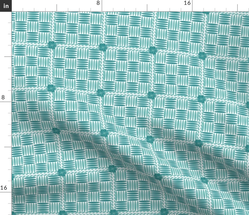 Granny Square Basket Weave - Turquoise