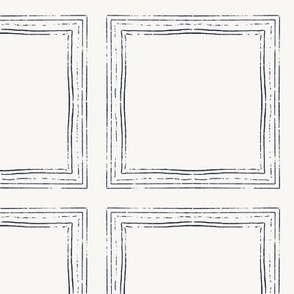 Navy and Offwhite Waterview Windows | Square Tile Hand drawn