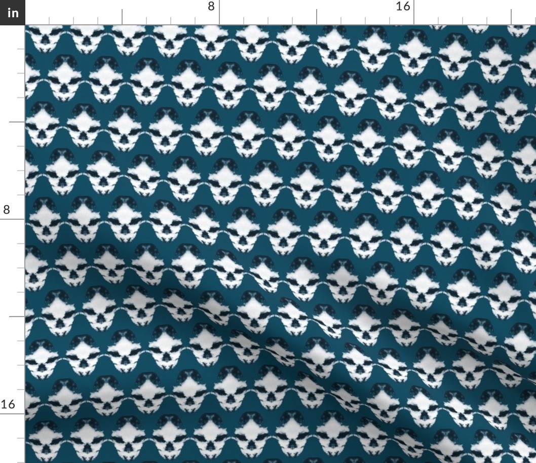 Teal Skull on Teal Small