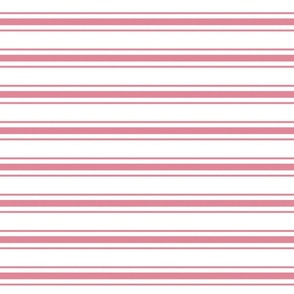 Horizontal Nantucket Red Mattress Ticking Stripes on White