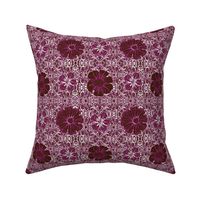 6" MINI Hand painted Burgundy Lace Exotic Floral