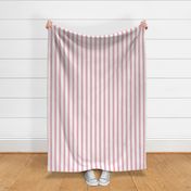 Vertical Nantucket Red Mattress Ticking Stripes on White