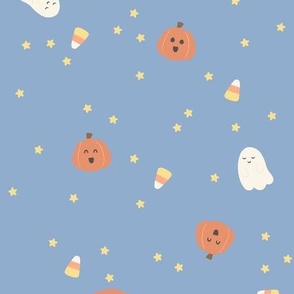 cute pumpkin pattern - blue