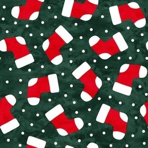 Christmas Stockings - Holiday - dark green - LAD22
