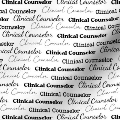clinical counselor typography black on white