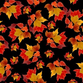 Bright Watercolor Fall Leaves Pattern  