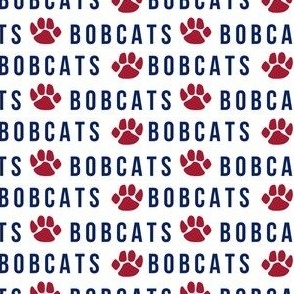 bobcats navy and red fabric - school spirit fabric