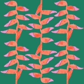 heliconia green background