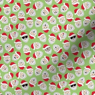 Santa Emojis on Green - Small Scale
