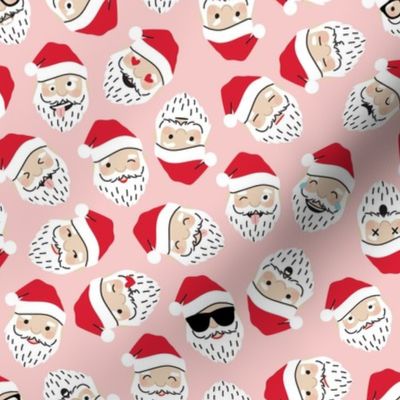 Santa Emojis on Pink - Medium Scale
