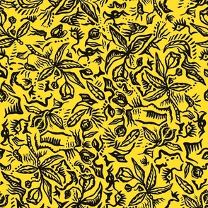 Yellow abstract flowers