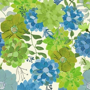green and blue floral watercolor
