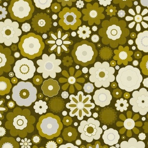 Field with Flowers - Stromy Green / Large