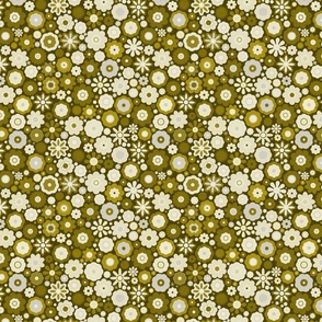 Field with Flowers - Stromy Green / Medium