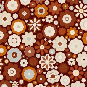 Field with Flowers - Autumn Brown / Large