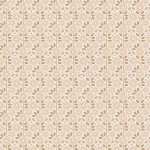 Retro Floral Decor - Neutral Shades / Medium