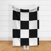 Gigantic Jumbo 16 inch Check - Black and White Checker Board Pattern