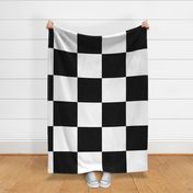 Gigantic Jumbo 12 inch Check - Black and White Checker Board Pattern