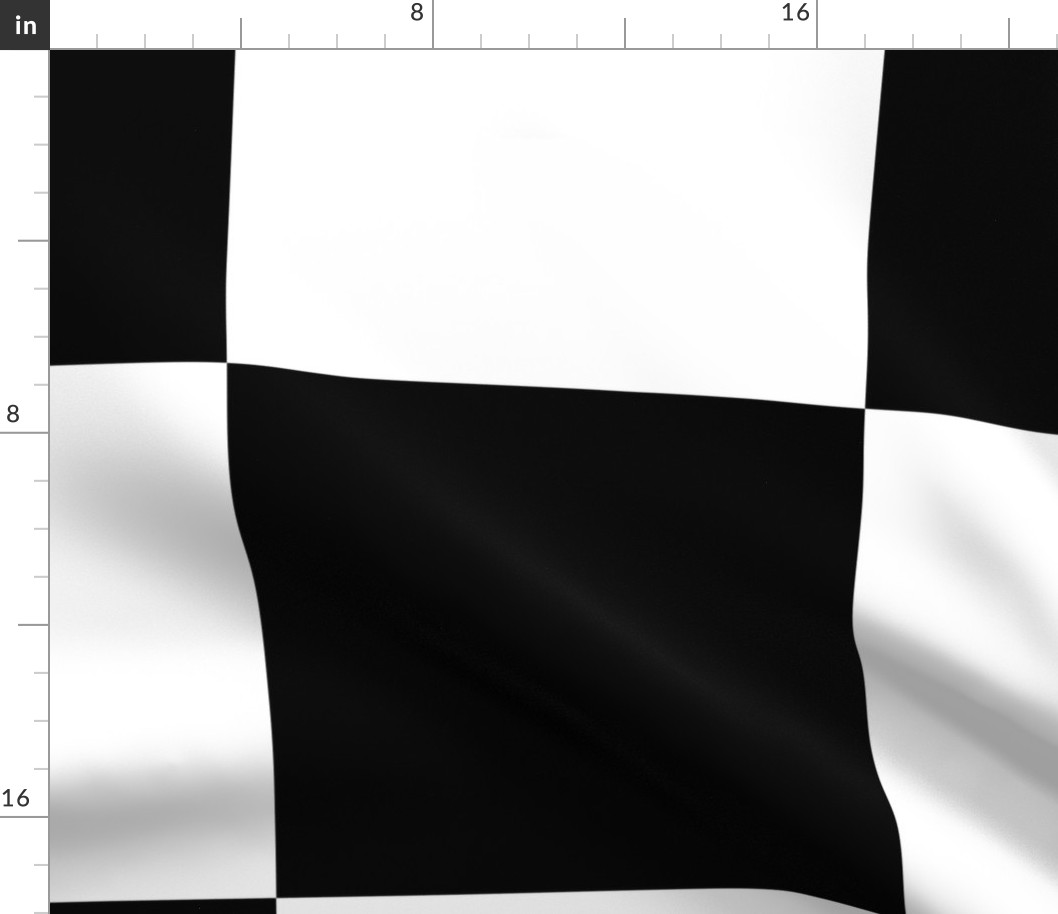 Gigantic Jumbo 12 inch Check - Black and White Checker Board Pattern