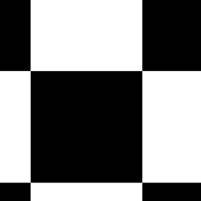 Gigantic Jumbo 10 inch Check - Black and White Checker Board Pattern