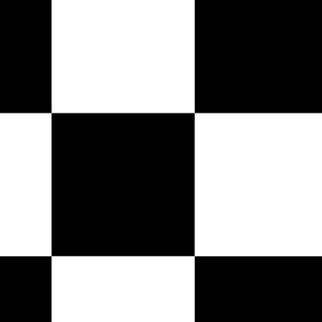 Gigantic Jumbo 8 inch Check - Black and White Checker Board Pattern