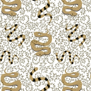 Snakes & Vines White & Gold