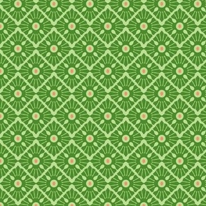 Imitation of knitted rhombuses, Green on green background