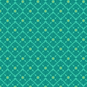 Imitation of knitted rhombuses, Dark turquoise on a turquoise background