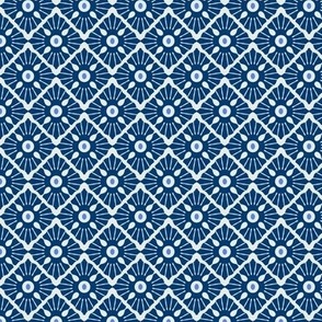 Imitation of knitted rhombuses, Blue on a white background