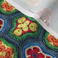 Home sweet home cozy floral crochet granny "square-not-square" - for retro pillows, vintage style bed covers and trendy home furnishings and accessories