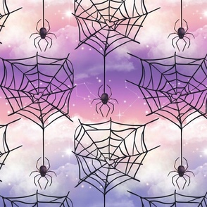 Dreamy Sky Spider Web | Pastel Galaxy Sky Halloween