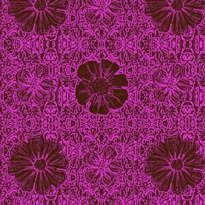 12" LAKA Purple/Magenta Floral Batik - MIINI