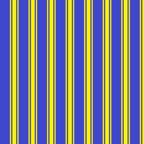 Yellow Ticking Stripe on Blue