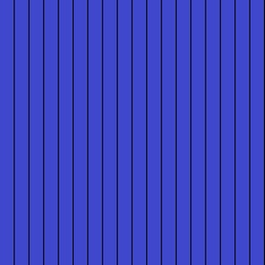 Black Pinstripe on Blue