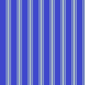 Chrome Ticking Stripe on Blue