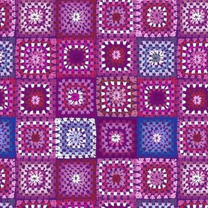 Granny chic quilt - bold purple