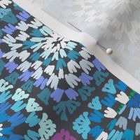Granny squares quilt in beautiful multicolor blues