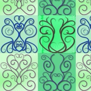 Four Flourishes in Green