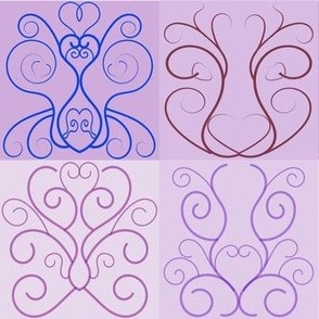 Four Flourish in royal violet