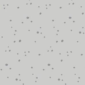 Delicate Floral, Dots, Gray, Large